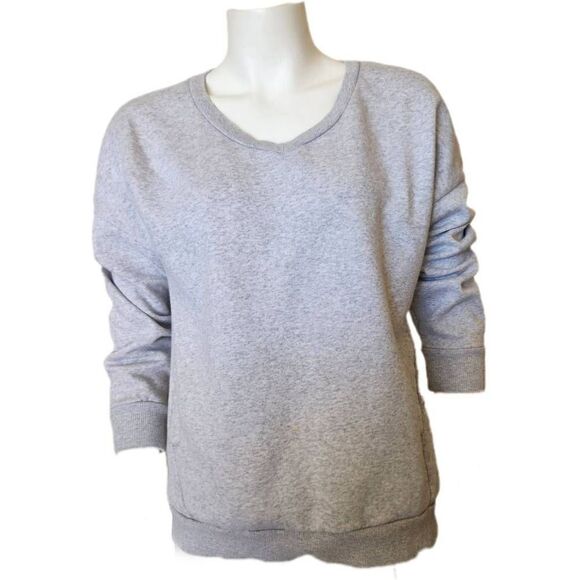 Members mark women's small light grey v-neck pullover sweater solid basic lounge - Picture 1 of 5